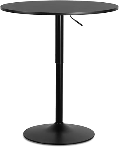 MoNiBloom Mesa de bar redonda de cóctel, 31.5 pulgadas, altura ajustable, mesa de pub con base resistente, mesa de bistró para comedor, hogar,