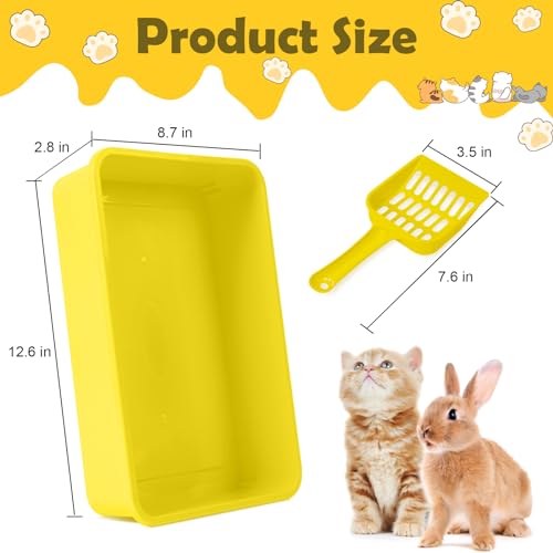 Conjunto de caixa de areia pequena de 5 peças, caixa de areia aberta para gatos com 5 colheres média