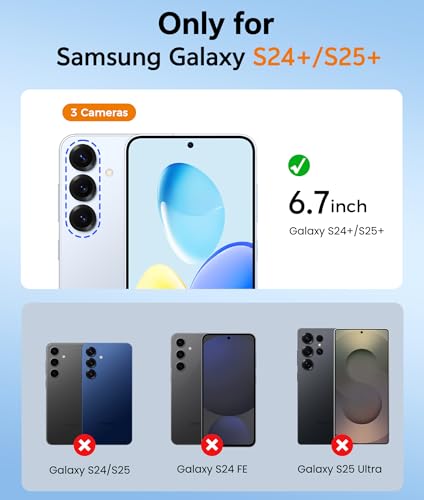 Image of FNTCASE for Samsung Galaxy S25-Plus Case: [Magnetic Stand] [Compatible with Magsafe] Translucent Matte Military Grade Shockproof Drop Rugged Protective Phone Cover, Black