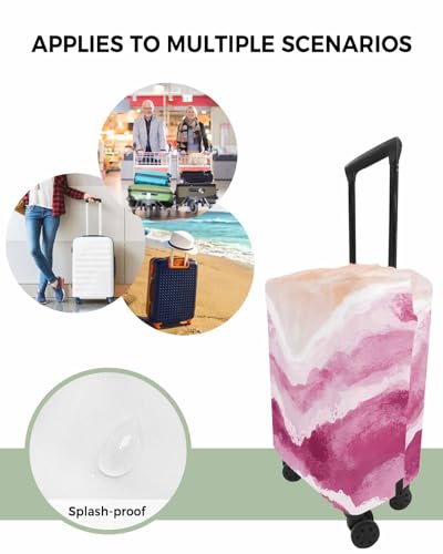 Ocean Beach Rose Red Travel Luggage Cover, Boho Ombre Anti-scratch Travel Suitcase Protector Covers, Washable Elastic Baggage Covers Fit 19-21 Inch Carry on Luggage4