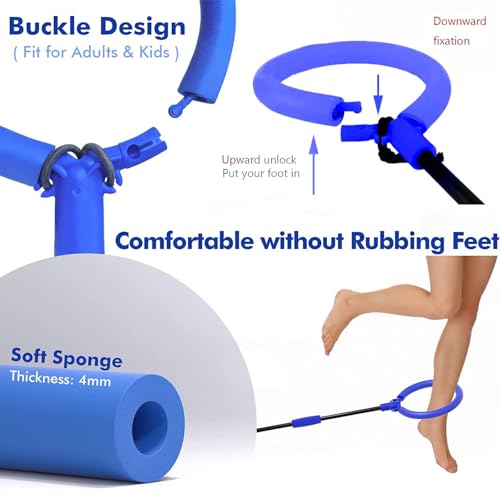 MEISHANG Swing Wheel mit Lichtrad,Kinder Blinkender Springring,Kinder Blinkender Springring Fußkreisel,Springender Ball Blinkender,Faltbarer Flash Jumping Ball,Blinkender Sprungball (Blau)