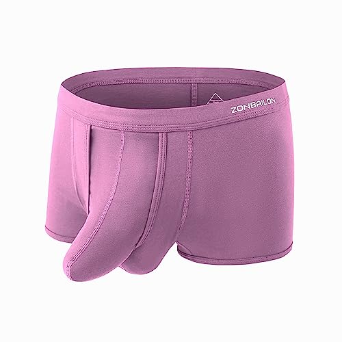 BIATWOWR Herren Boxershorts Unterhosen Getrenntem Tascheneinsatz Taille Elastizität Shorts Herren Unterwäsche Rosa L