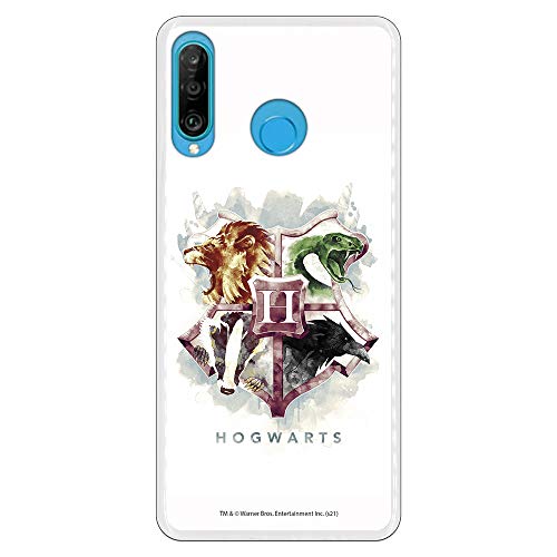 Personalaizer Cover per Huawei P30 Lite - Harry Potter Ufficiale Cover Cellulare Friki Film (Harry Potter Hogwarts Acquerella)