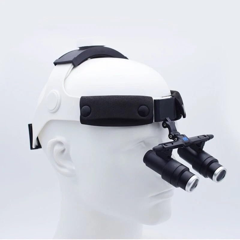6.5X Binocular Loupes w/420mm Working Dist: Head Mount Adjustable Headband High Magnification Optical Glasses for Dental Surgery Simulation