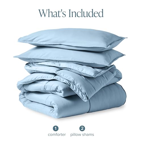 Image of Bare Home Comforter Set - Full Size - Ultra-Soft - Goose Down Alternative - Premium 1800 Series - All Season Warmth (Full, Light Blue)