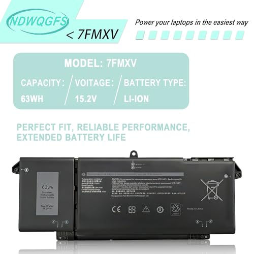 Image of 7FMXV 63Wh Laptop Battery Replacement for Dell Latitude 7420 5320 7320 7520 Series Compatible with TN2GY 0TN2GY 9JM71 4M1JN 727CG CN-0TN2GY