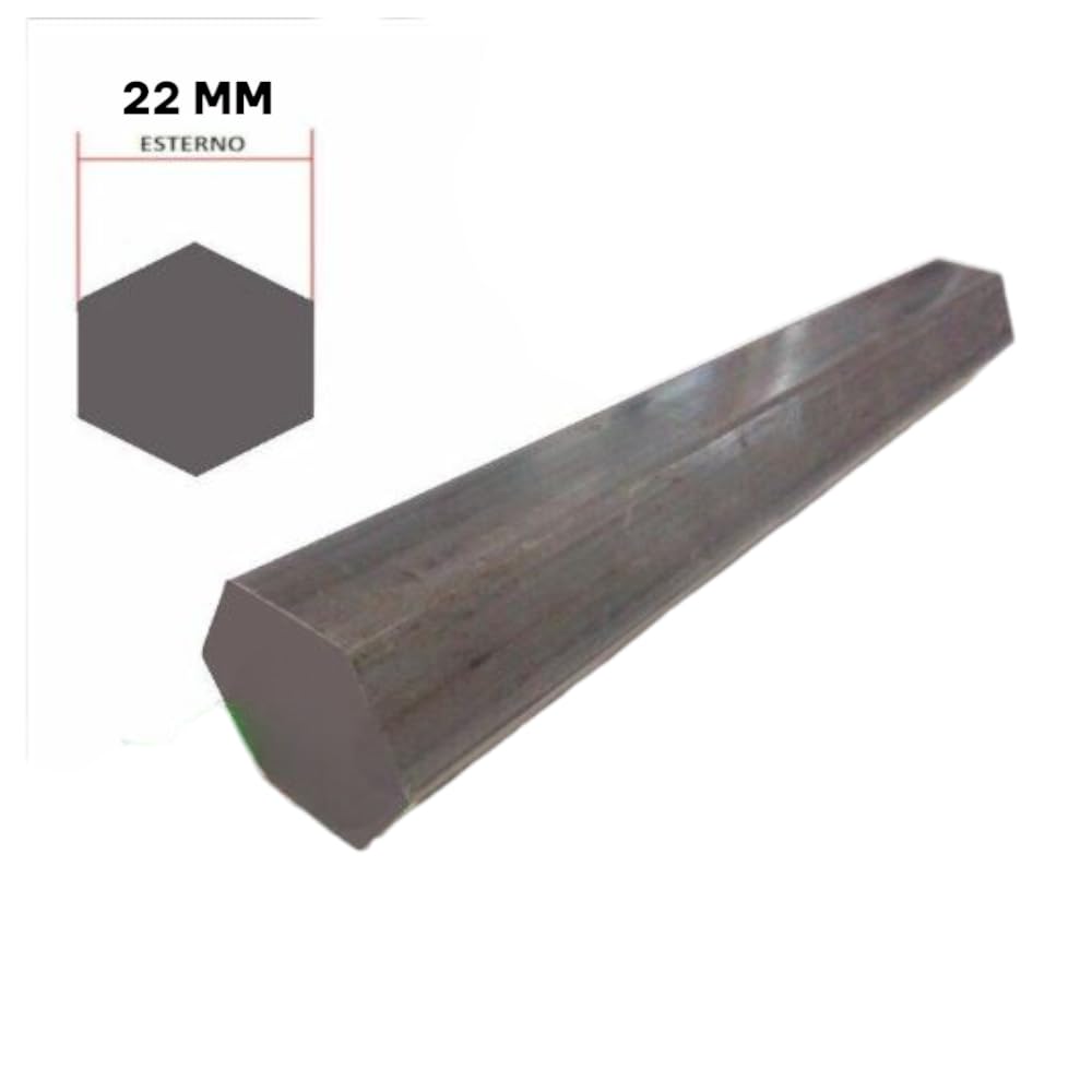 BARRA TUBO ASSE ESAGONALE FERRO PIENO 22mm 50cm