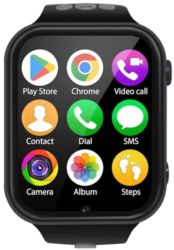 Noun-home Montre Connectée Enfant GPS 4G - Smartwatch SIM Android 9 Appel Vidéo Podomètre Contrôle Parental (Silver)