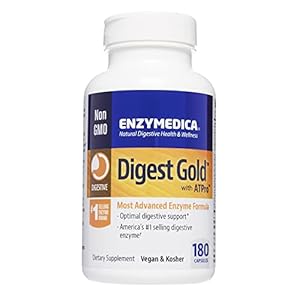 Enzymedica Digest Gold + ATPro, Maximum Strength Enzyme Formula, Prevents Bloating and Gas, 14 Key Enzymes Including…