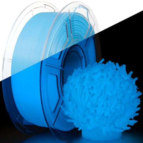 IEMAI PETG Filament 1.75mm 1Kg, Luminous Blue PETG 3D Printer Filament, Glow in The Dark, High Speed, Compatible with Ba