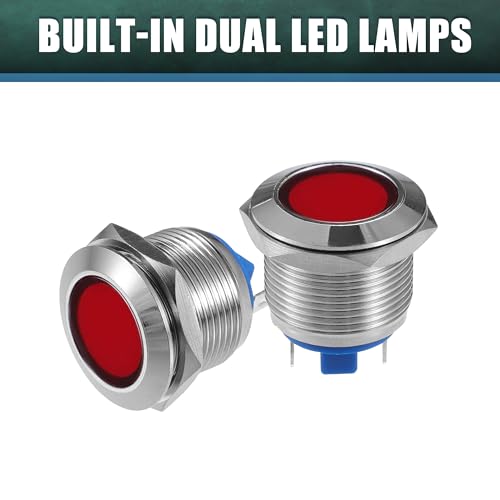 X Autohaux A23101100UX0503 5Pcs Led Indicator Light 19Mm 230V Ac Metal Shell Waterproof Pilot Dash Signal Lamp Signal Warning Light thumb #4