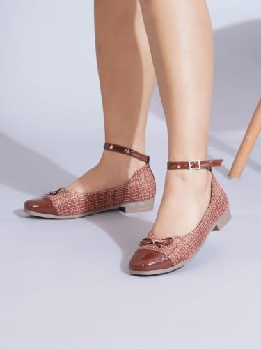 Image of TRYME Women's Slingback Ballet Flats | Closed Toe Casual Ballerina Shoes with Adjustable Strap, Cushioned Insole, Elegant Office Fashion Footwear