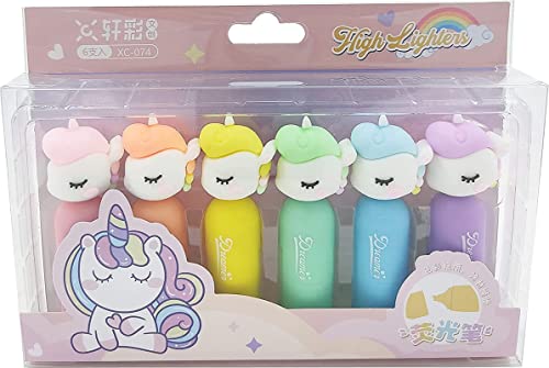 Image of YBN Vibrant Colorful Unicorn Highlighter Pens - Add Magic To Your Work | Markers For Adults & Kids | Marker Pens For Drawing, Journaling, Scrapbooking | School Stationery Kit, Multicolour