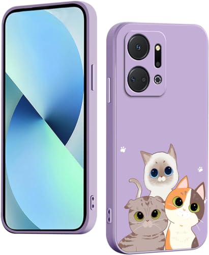 WOKEZ Kattmönster Fodral för Honor X7a - Ultratunn och Stöttålig