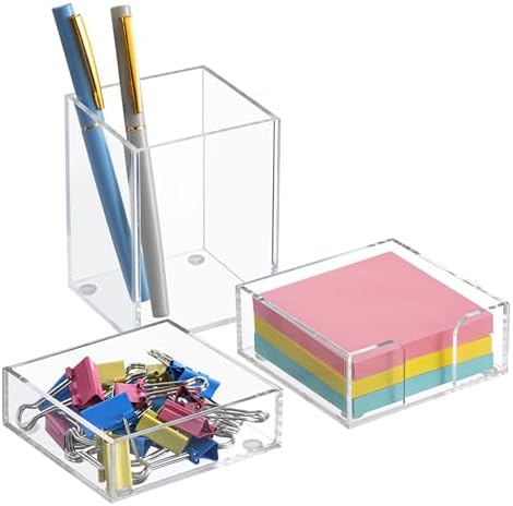 HBlife Office Desk Organizer Set of 3 with Pen Pencil Holder, Pap...