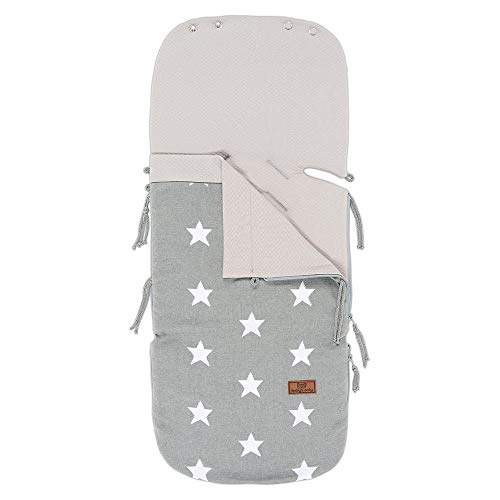 BO BABY'S ONLY - Sommer Fußsack Autositz 0+ Star grau/weiß