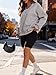 Hilinker Womens V Neck Oversized Sweatshirts Cute Pullover Drop Shoulder Long Sleeve Tops Grey X-Large