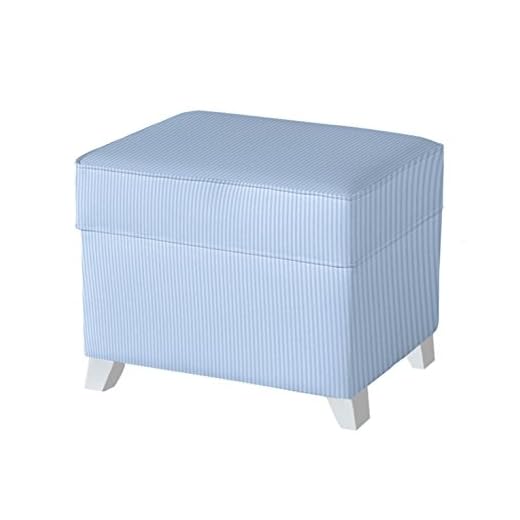 Micuna Puff - Arcón con tapizado tela, diseño rayas, color azul