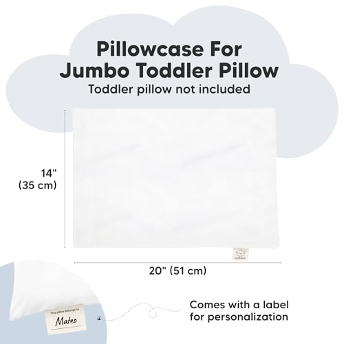 Image of KeaBabies 14x20 Waterproof Toddler Pillowcase, 1pk Pillow Case (Soft White, Jumbo)