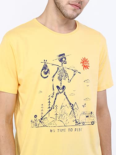 Image of KETCH Men's Cotton Slim Fit Printed Half Sleeve T-Shirt