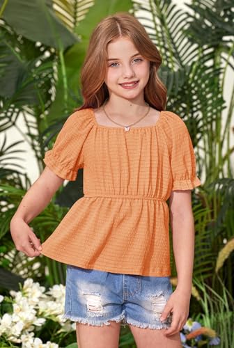 BesserBay Girls Summer Off-Shoulder Peplum Top 6-14 Years