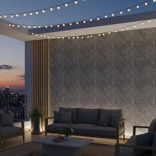 Image of Kayra Decor PVC Panel for Wall - Fluted Design White Marble Color 19.7 inch x 19.7 inch (Pack of 12) - Covers 32.34 Sq. Ft.