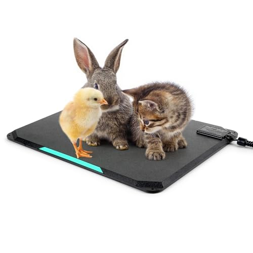 Petace Outdoor Heated Pad for Small Animals Anti-Bite & Waterproof Cat Heating Pad Indoor Pet Warmer for Cat Houses/Rabbit Hutches/Chick Brooders in Extreme Weather 16.5 x 11.8 35 Watts
