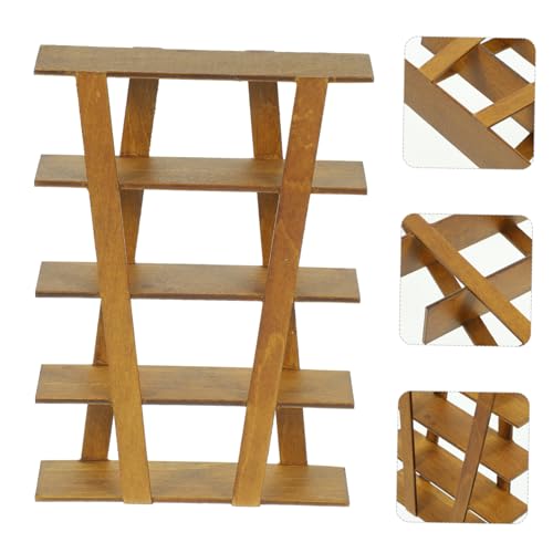 Supvox Miniatur Holz MöBel Modell - Handgefertigtes Aufbewahrungsregal Im MaßStab 1/12 FüR Puppenhausdekoration Bezauberndes Design in Hellbraun Perfekt FüR Tischdeko Und Ordnung