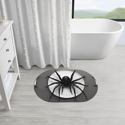 Tapis de bain araignée noire absorbant facile à nettoyer