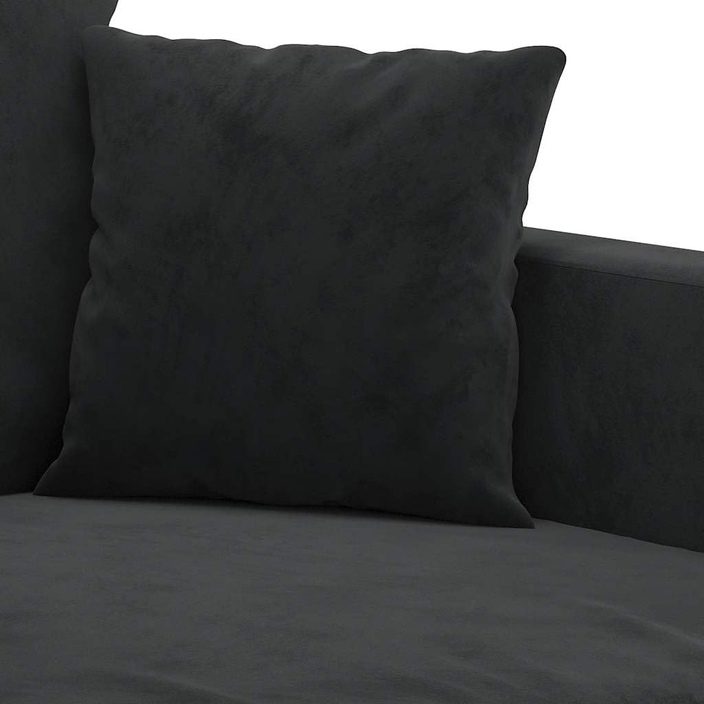 vidaXL Sofa 2-częściowa, fotel z poduszkami, sofa do salonu z podłokietnikami, designerska sofa, meble tapicerowane, czarny aksamit