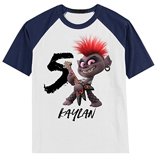 Personalized Queen Troll Birthday Shirt | Barb Birthday Shirt | Handmade Decorated Shirt | Personalized with Name and Age | Unisex Short Sleeve Raglan T-Shirt3