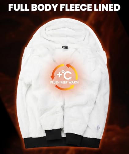 Image of GEEK LIGHTING Mens Fleece Lined Hoodies Zip Up Waffle Knit Thicken Hooded Sweatshirts Winter Jackets