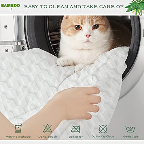 GRT Waterproof Rayon Bamboo Mattress Protector Cal King Size - 3D Air Fiber Mattress Protector Cover, Cooling Mattress Pad Breathable Ultra Soft Noiseless 8''-21'' Deep Pocket Machine Washable
