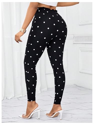 WDIRARA Women's Stretchy Plaid Print Pants Soft Skinny Regular Fashion Leggings2