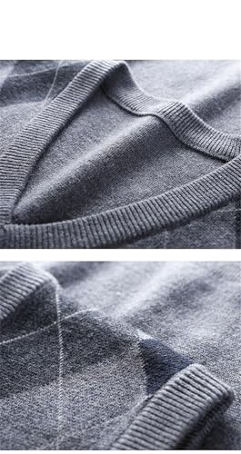 Fashion Argyle Pullover Sweater V Neck Knit Vest Men Sleeveless Casual Clothing4