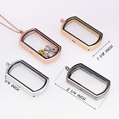 Paialco Magnetic Rectangle Glass Window Floating Locket Pendant Necklace4