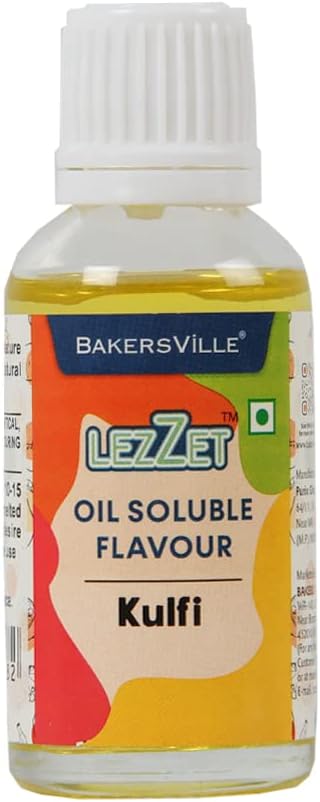 Premium Concentrated Oil Soluble Flavour Essence ( Kulfi ) for Chocolate, Cake Making, Candy, Cookies, Ice Creams, Desserts | Water & Oil Soluble | Sugar-Free | 30ml