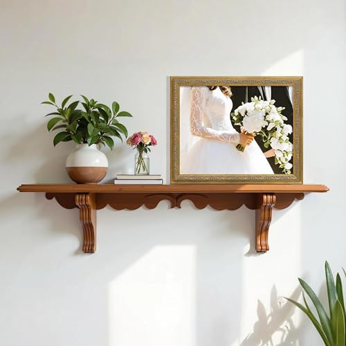 Image of VIOLABBEY 11x14 Picture Frame Gold, Vintage Photo Frames Ornate without Mat for Tabletop or Wall Hanging