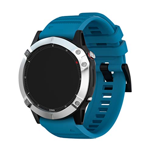 Comtax Compatible with Garmin Fenix 6/Fenix 5 �o���h 22mm �_�炩�� �V���R���o���h �N�C�b�N�����[�X Garmin Forerunner 945/935�Ή� (�u���[)