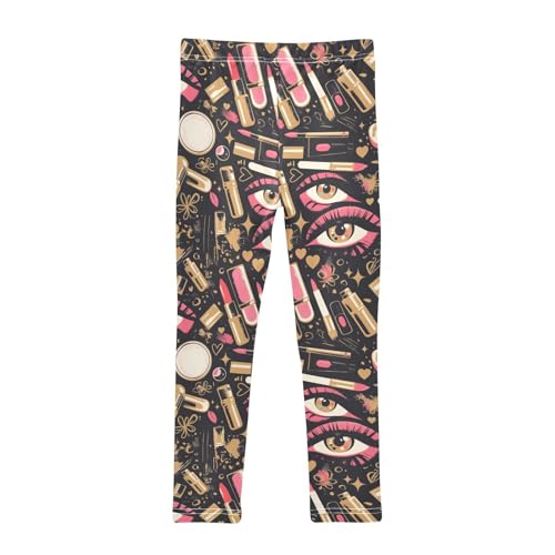 KLL Beauty Cosmetics Pattern Toddler Girls Athletic Leggings Stretchy Full Length Activewear Gym2
