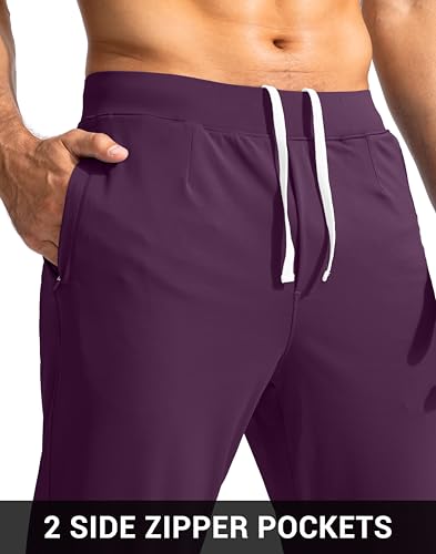 Image of G Gradual Men's Golf Joggers Pants with Zipper Pockets Stretch Sweatpants Slim Fit Track Pants Joggers for Men Work Running