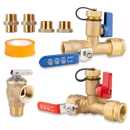 Leorossy Tankless Water Heater Valve Kit PRV 3/4-1/2 NPT