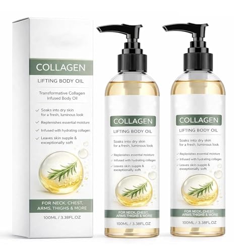 RVTWOD Collagen Lifting Body Oil 2PCS Firming & Moisturizing Body Oil with Hydrating Formula Texture for Arms Legs Neck & Face Skincare Moisturizer Oils For Women & Men Non-Greasy Fast Absorbing