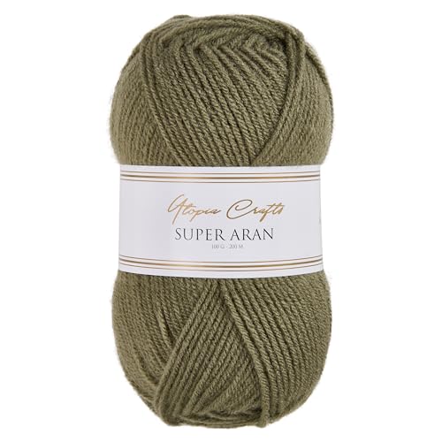 Utopia Crafts Super Aran Knitting and Crochet Yarn (Sage, 100g)