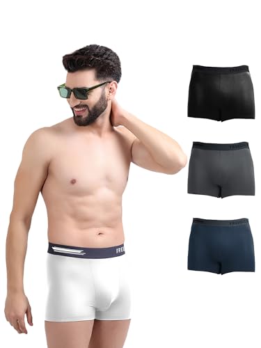 Image of Freecultr Men's Underwear Micromodal Airsoft Trunk - Anti Bacterial, No Itch, No Chafing, Sweat Proof & Ultra Soft Fabric (Pack of 4) | Mens Underwear Combo Pack of 4