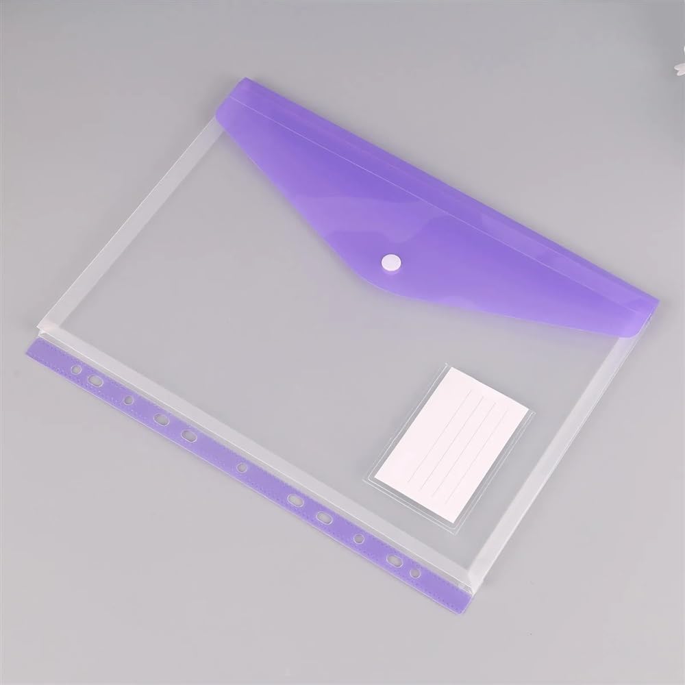 Cartelle raccoglitrici in ABS A4 a 11 fori con buste in plastica multicolore(Black)