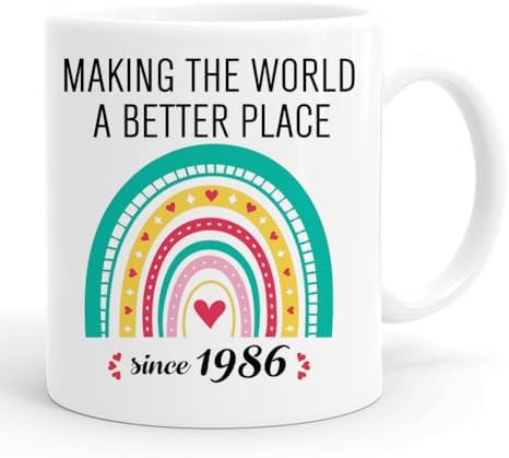 PEJAFAN 40th Birthday Gifts for Men Women Coffee Mugs, Making The World A Better Place Since 1986 Cup Grandpa Grandma, Gift for 40 Year Old Woman (1986)