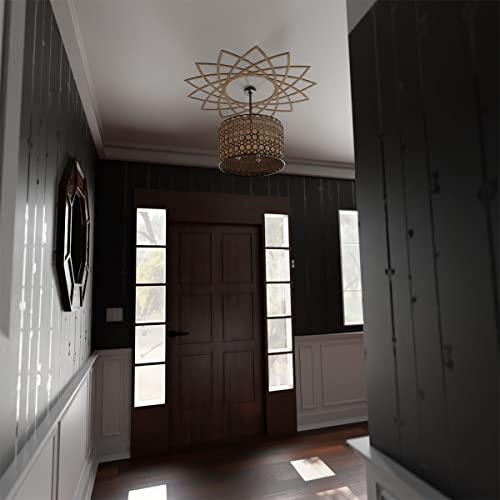 Image of Ekena Millwork 26 inchOD x 10 inchID x 1 /4 inchT Eleanor Wood Fretwork Pierced Ceiling Medallion, Birch