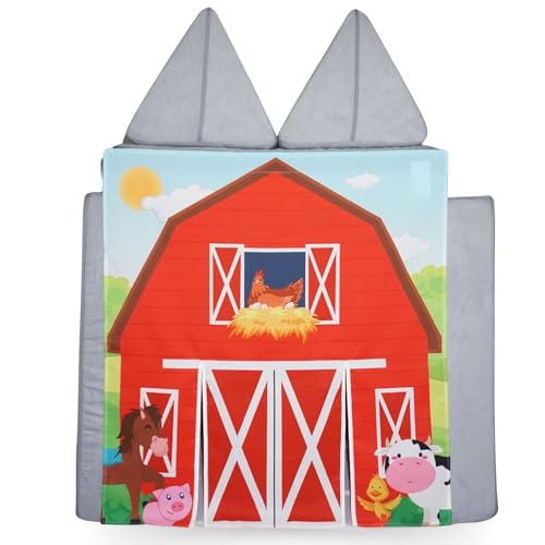 Image of Couch Swag Play Panel for Childrens Foam Sofa Kids Couch (Barn)