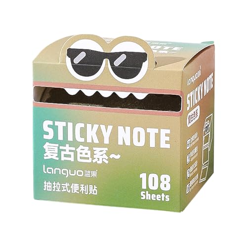 YAMAGW かわいい メモ ふせん 防水 グラデーションカラー 文具 引き出し式ケース付き はがしやすい 半透明デザイン ペンにじまない スムーズ書き心地 切り取り便利 キレイはがせる おしゃれステーショナリー 業務用 スケジュール管理 キッチン 自己接